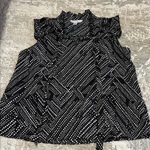 Counterparts Black and White Patterned Blouse